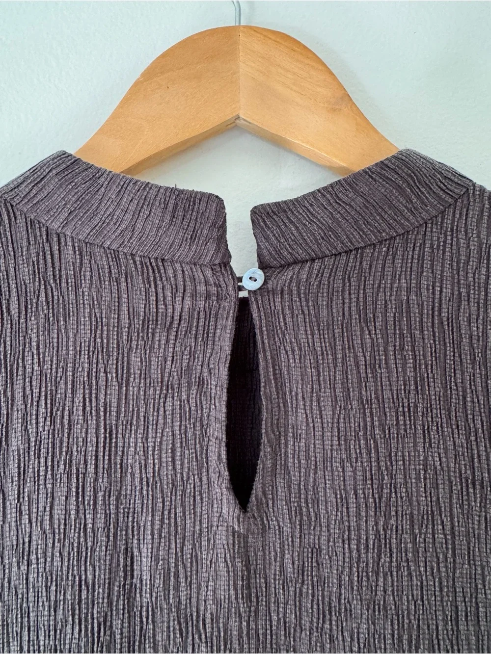 Eileen Fisher NWT Woven Plissé Mock Neck Dress Rye Color Size XL